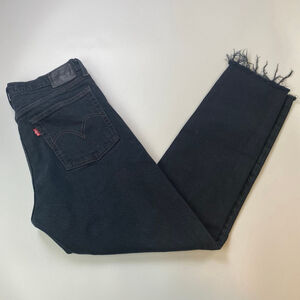 Levi's Black Wedgie Jeans 29 Destroy Fray Distress Premium Big E